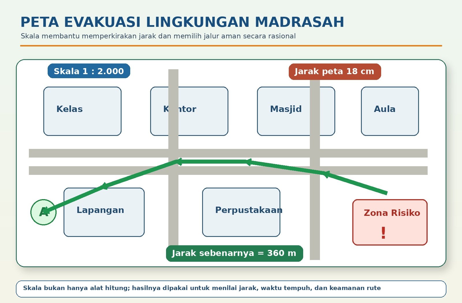 Gambar kontekstual 4: Skala sebagai Aplikasi Perbandingan Senilai